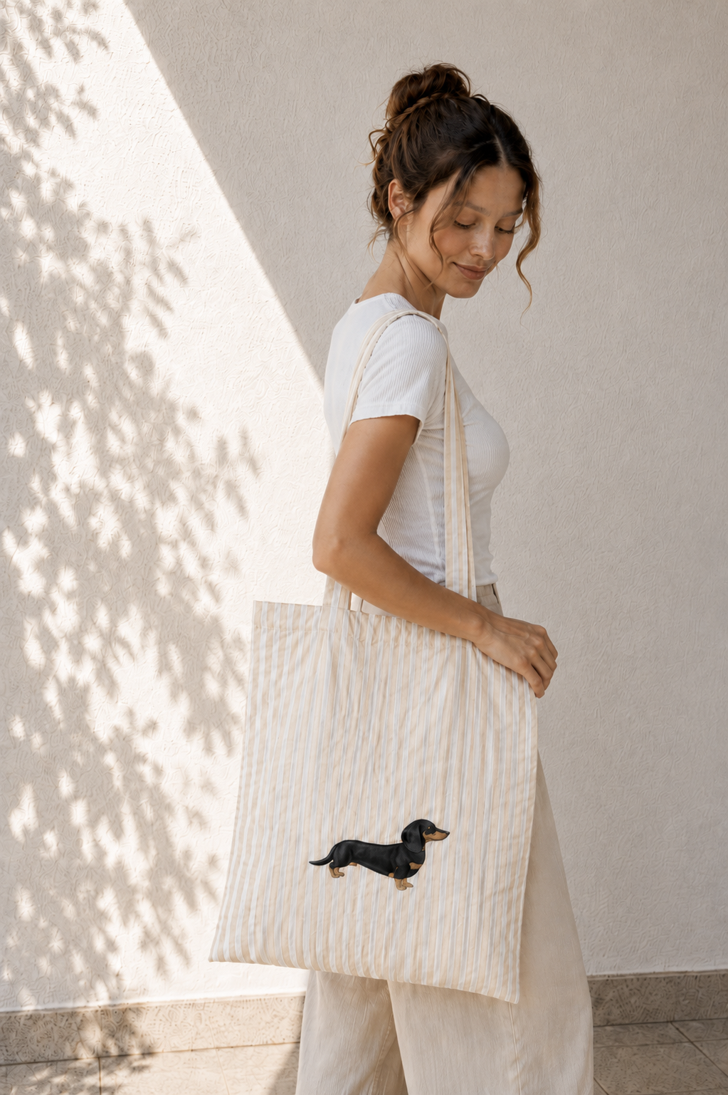 Textured Dachshund Tote